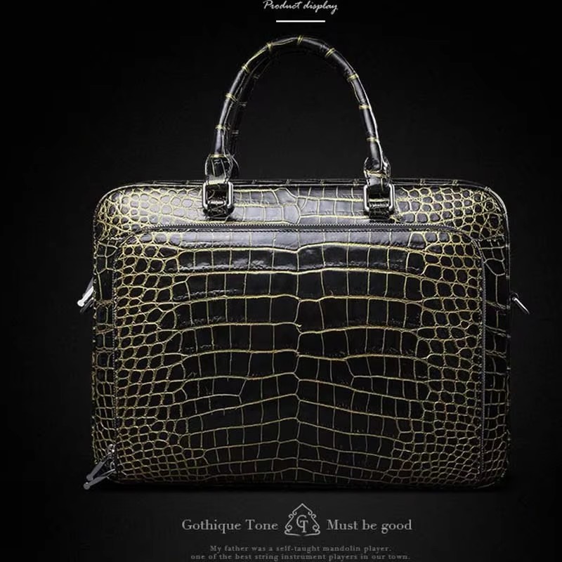 crocodile leather bag handbag male men bag big bag large bag fashion brunsh color good color