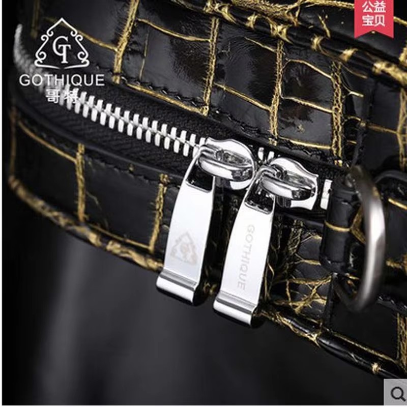 crocodile leather bag handbag male men bag big bag large bag fashion brunsh color good color