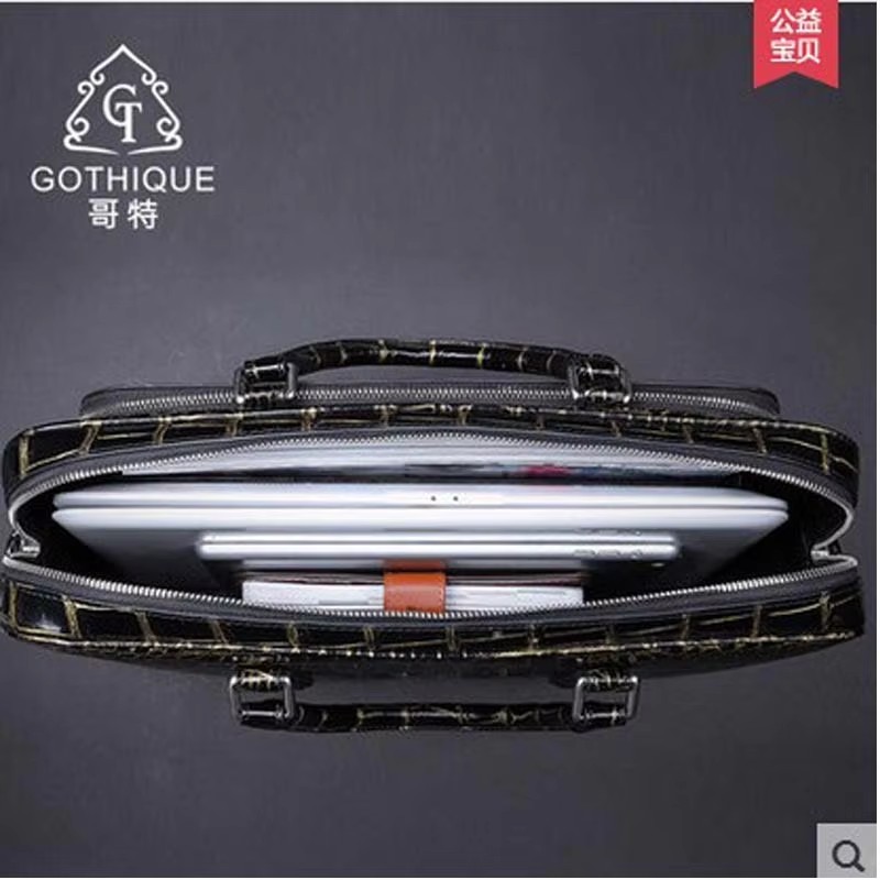 crocodile leather bag handbag male men bag big bag large bag fashion brunsh color good color