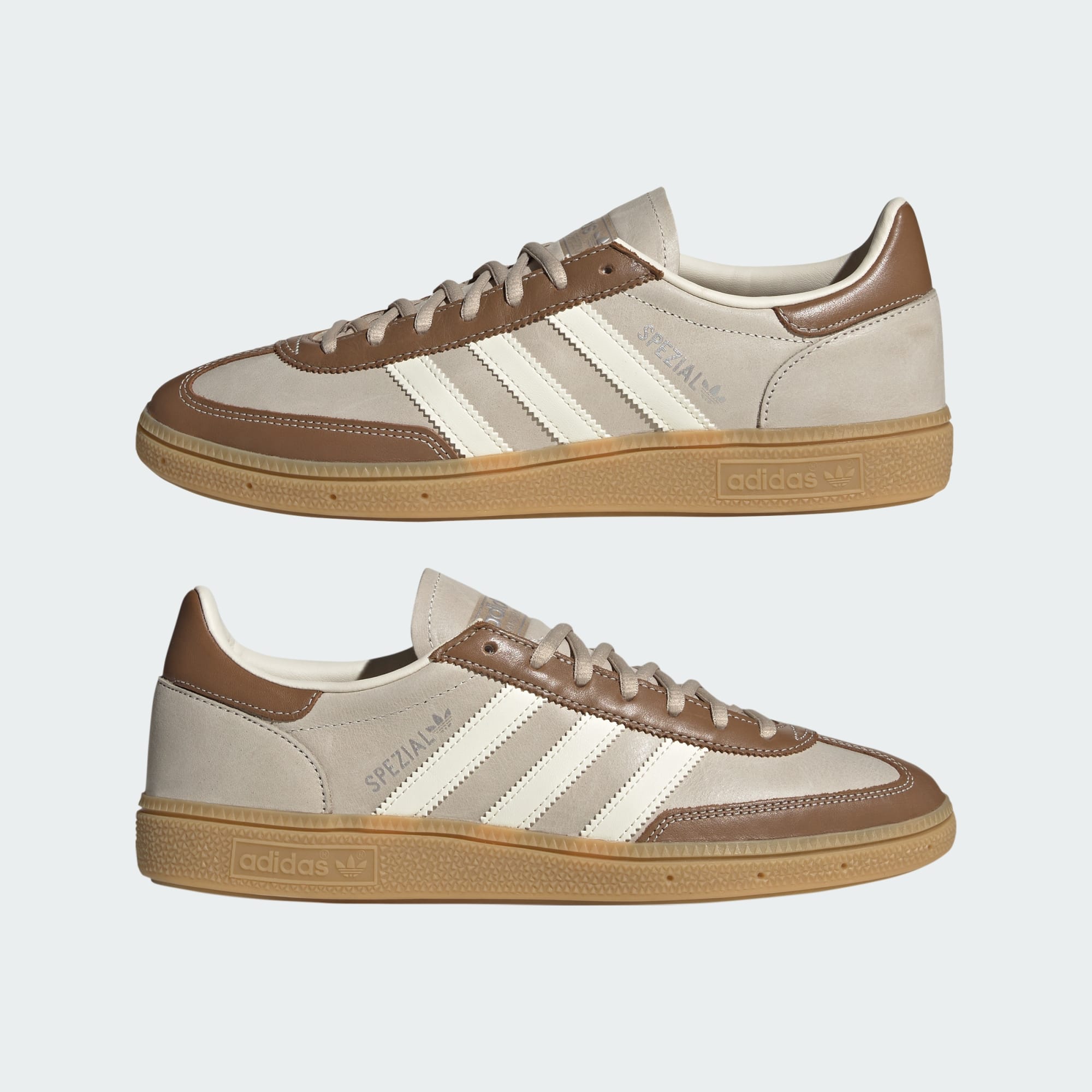 핸드볼 스페지알 - Khaki Three / Cream White / Brown Desert - KJ7418 - Mirrored Pair View