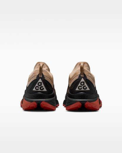 나이키 ACG 제가마 트레일 GORE-TEX 남성 워터프루프 트레일 러닝화 - 리넨/라이트 크림슨/라이트 오어우드 브라운/블랙