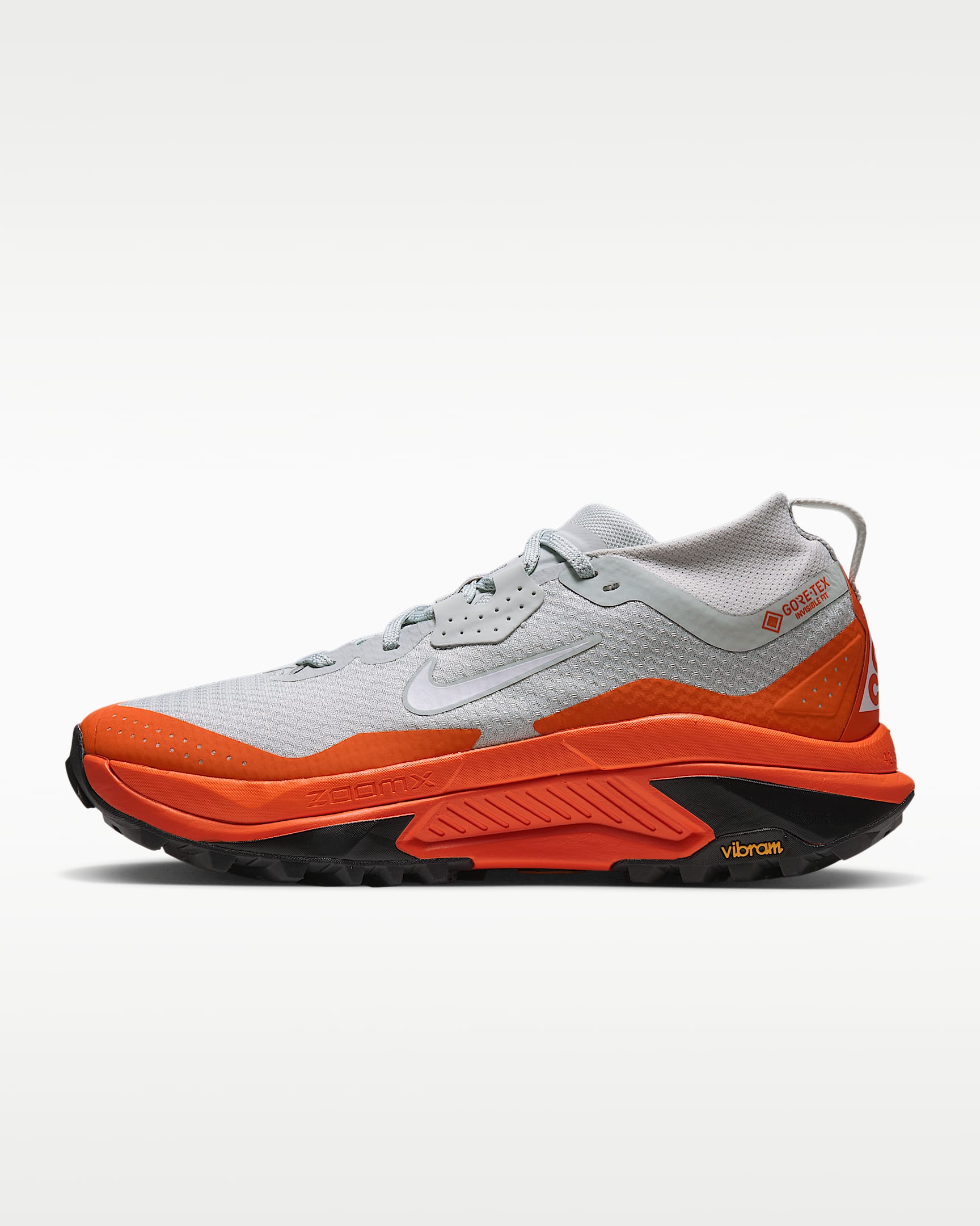 나이키 ACG 제가마 트레일 GORE-TEX 남성 워터프루프 트레일 러닝화 - 라이트 실버/세이프티 오렌지/블랙/서밋 화이트