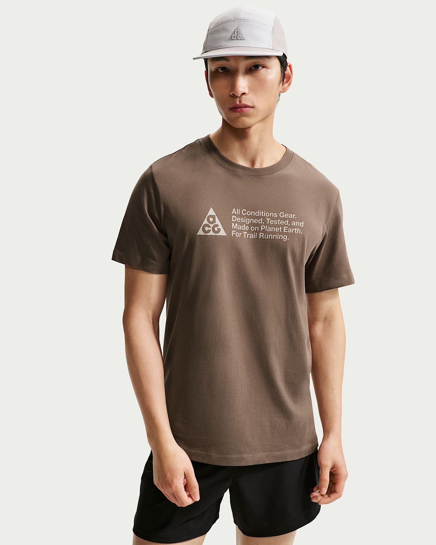 나이키 ACG 남성 드라이 핏 트레일 러닝 티셔츠 - 아이언스톤