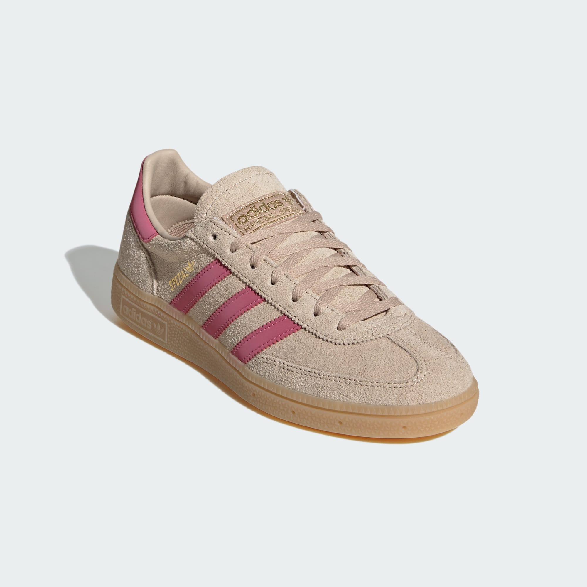 HANDBALL SPEZIAL SHOES - Magic Beige / Dual Magenta / Gold Metallic - KI2192 - Front Lateral Top View