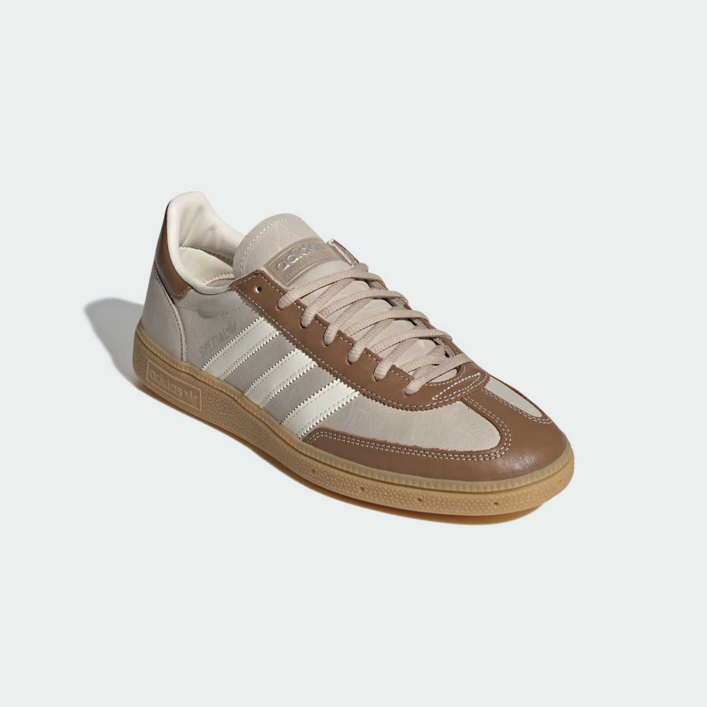 핸드볼 스페지알 - Khaki Three / Cream White / Brown Desert - KJ7418 - Front Lateral Top View