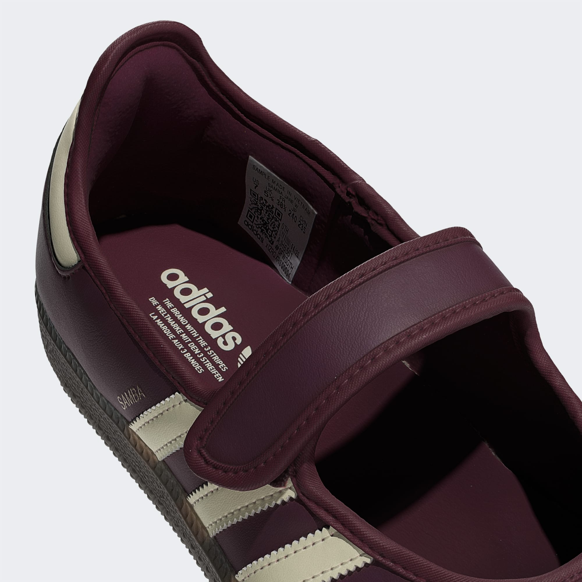 삼바 제인 - Maroon / Cream White / Gold Metallic