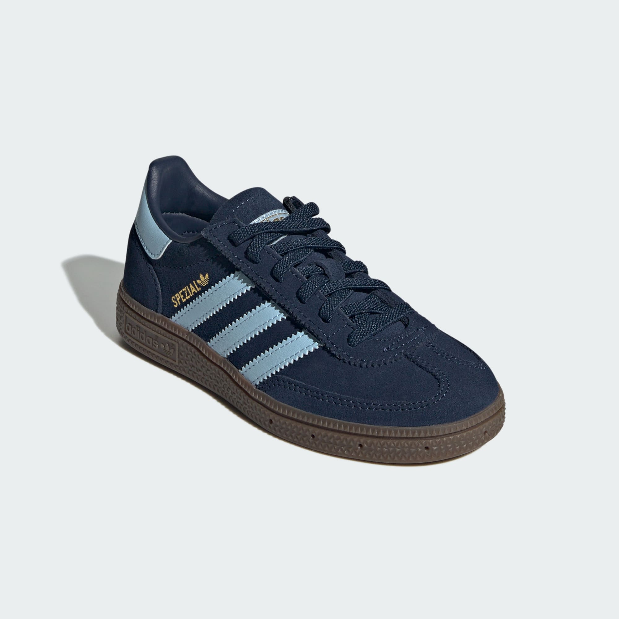 핸드볼 스페지알 컴포트 클로저 EL 키즈 - Collegiate Navy / Clear Sky / Gum - JQ6380 - Front Lateral Top View