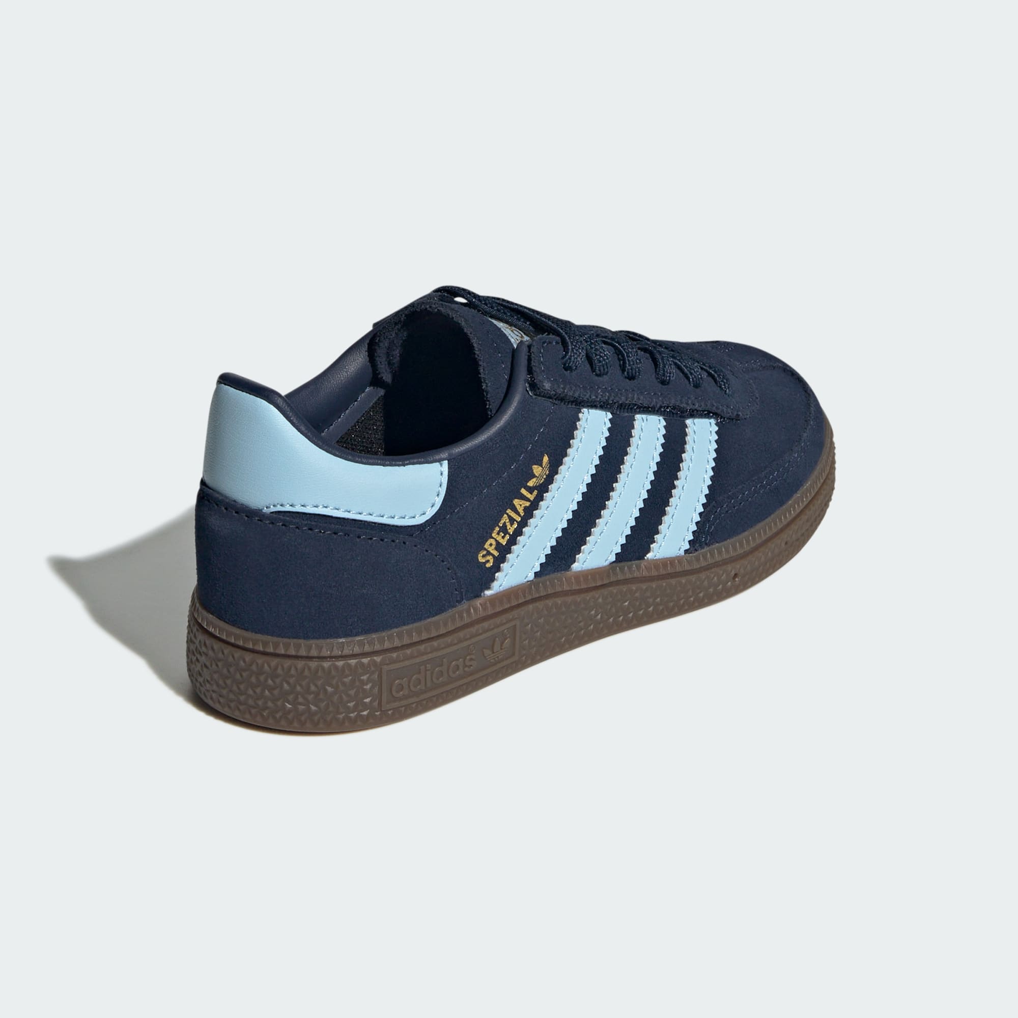 핸드볼 스페지알 컴포트 클로저 EL 키즈 - Collegiate Navy / Clear Sky / Gum - JQ6380 - Back Lateral Top View