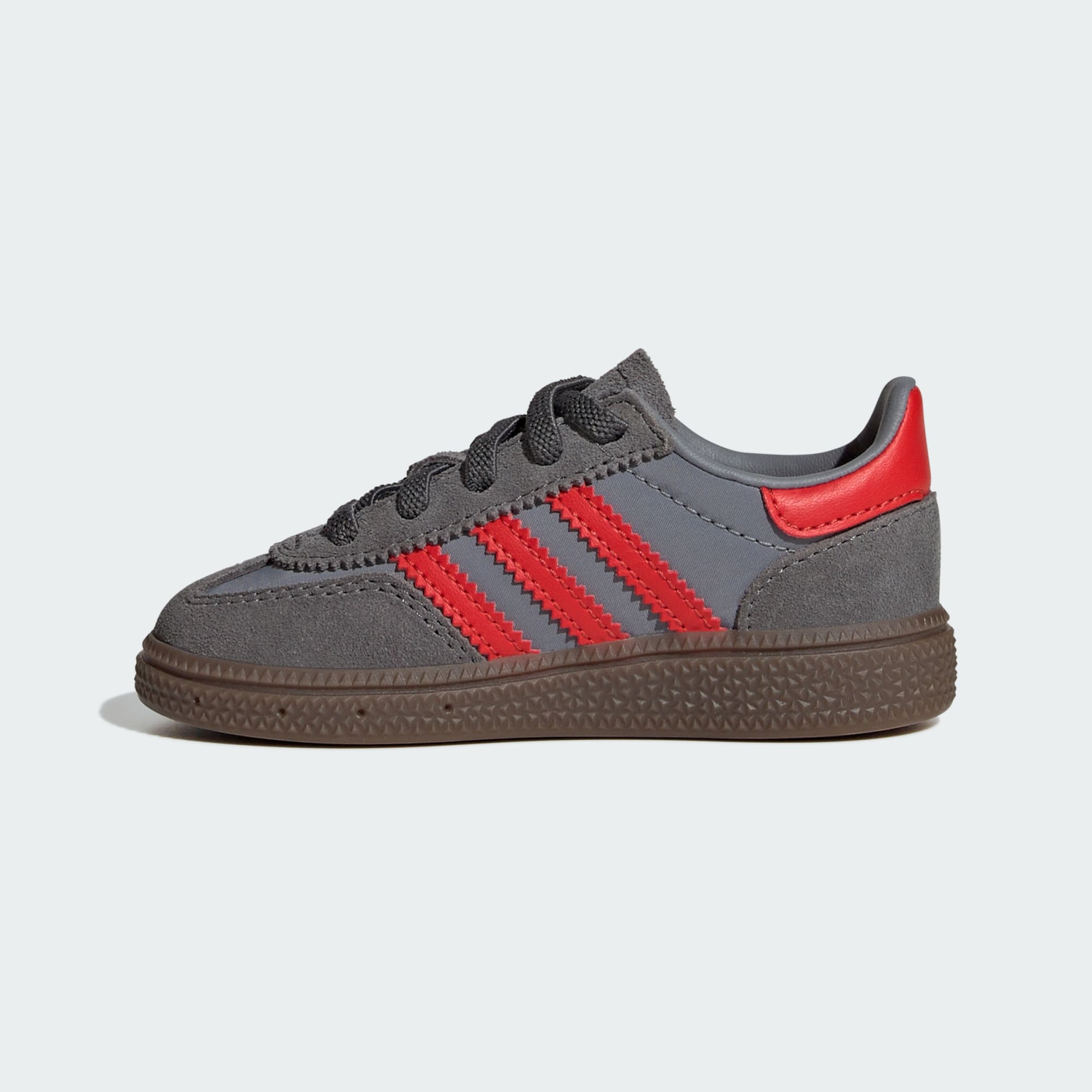 유아용 핸드볼 스페지알 컴포트 클로저 EL - Grey Four / Grey / Red - JQ0739 - Side Medial Center View