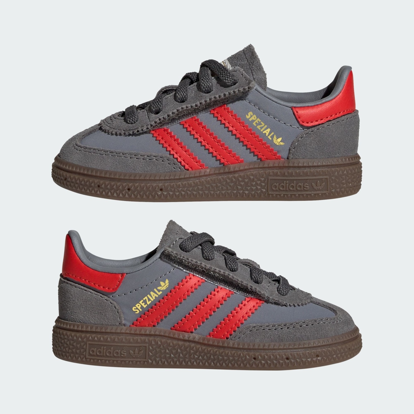 유아용 핸드볼 스페지알 컴포트 클로저 EL - Grey Four / Grey / Red - JQ0739 - Mirrored Pair View
