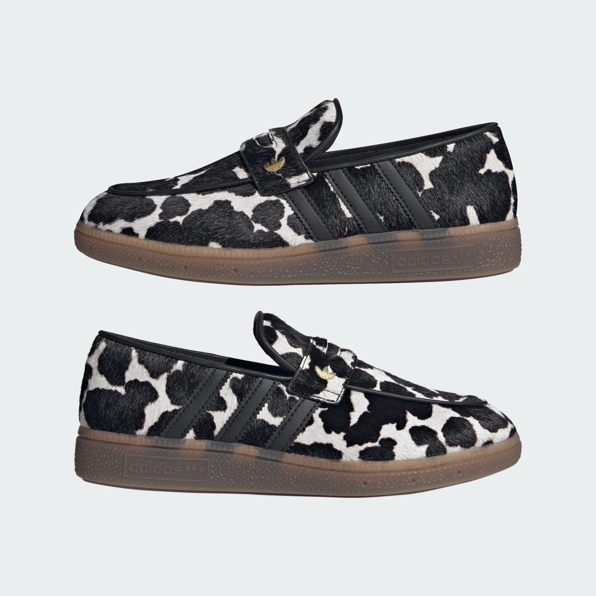 핸드볼 스페지알 로퍼 - White Black / Core Black / Gold Metallic - KK0921 - Mirrored Pair View