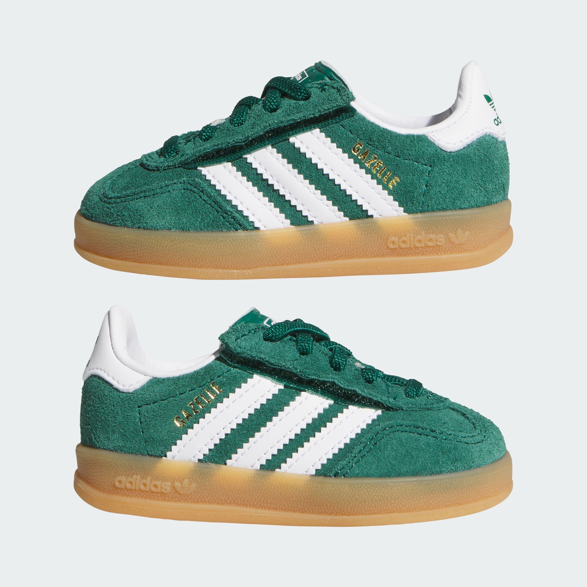 가젤 인도어 컴포트 클로저 엘라스틱 레이스 - Collegiate Green / Cloud White / Gum