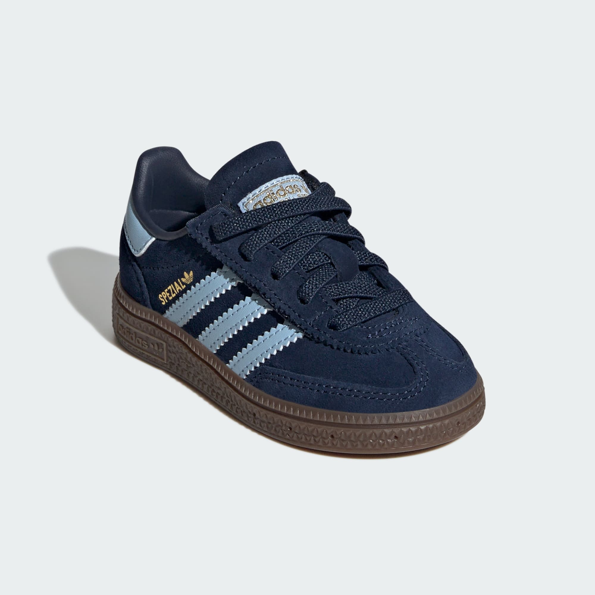 핸드볼 스페지알 컴포트 클로저 EL - Collegiate Navy / Clear Sky / Gum - JI2899 - Front Lateral Top View