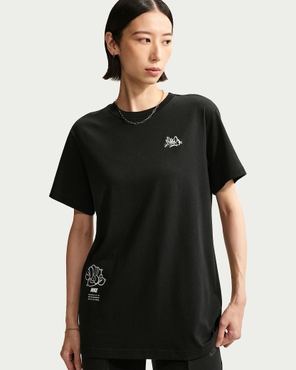 나이키 스포츠웨어 클래식 여성 오버사이즈 티셔츠 - 블랙