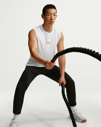 나이키 프로 남성용 민소매 트레이닝 탑 - 화이트/블랙