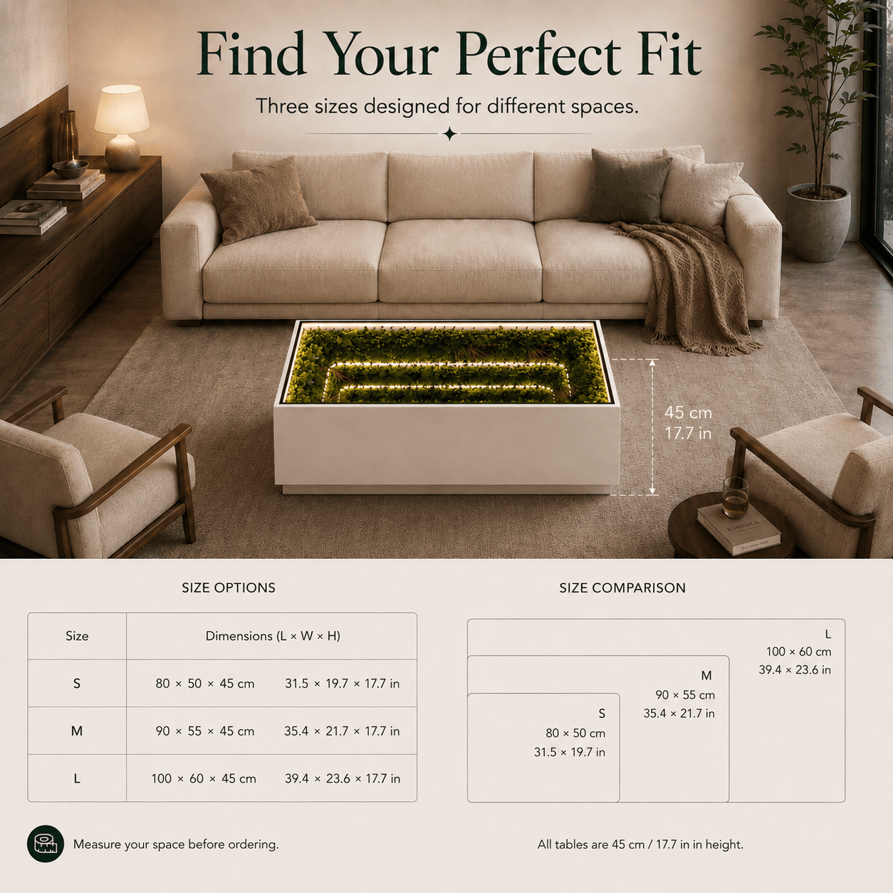 Luxesam™ Rectangular Infinity Coffee Table
