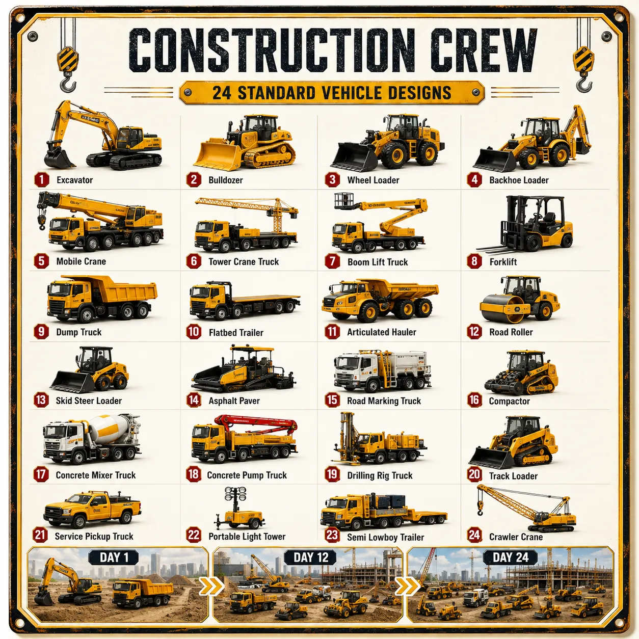 🚜Build the Fleet Collection 24-Day Vehicle Advent Calendar Series Christmas gifts