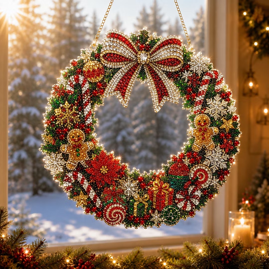 Shine Your Own Christmas Wreath — Pearl Diamond Painting Pendant Kit 🎄💎