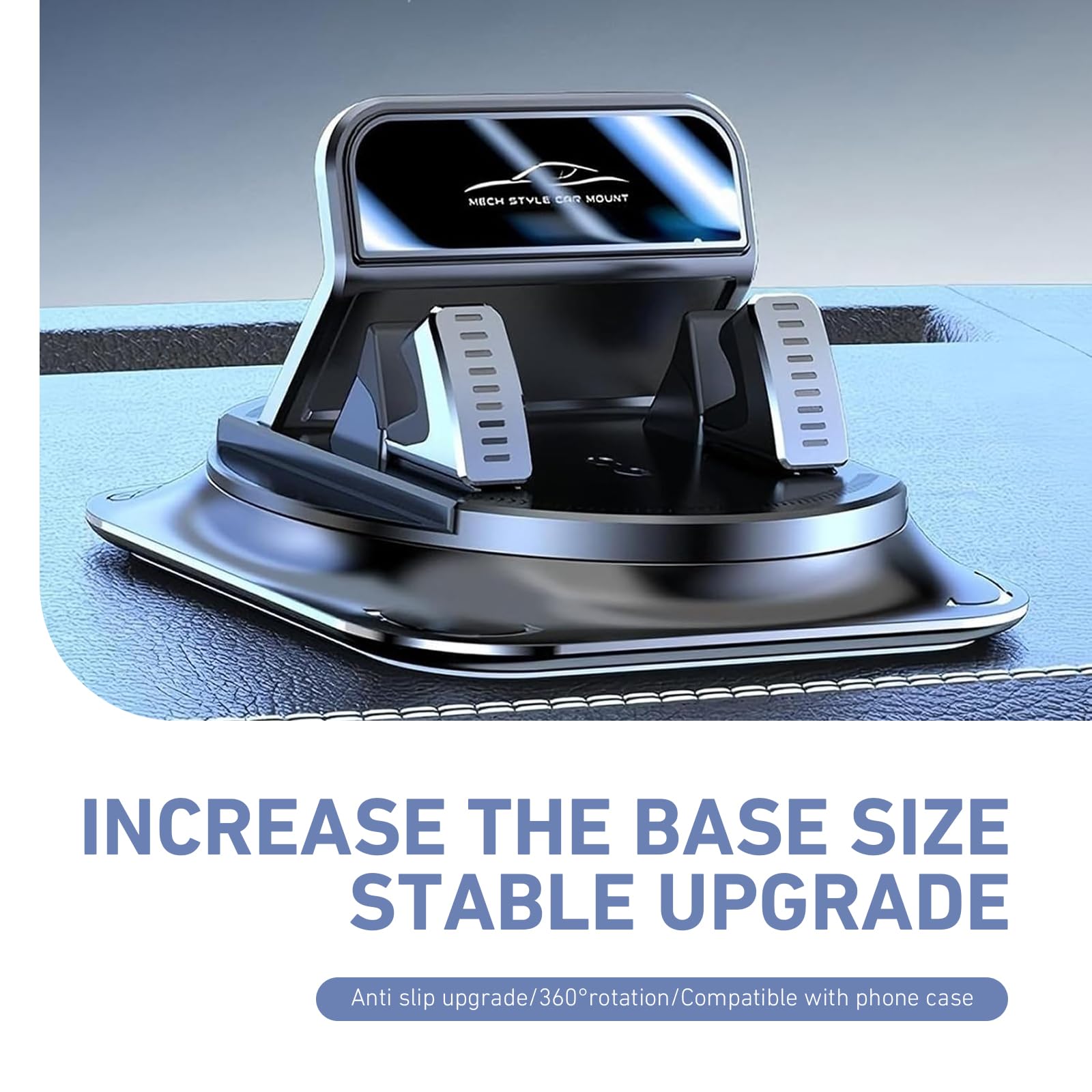 360° Rotating Car Phone Holder – Anti-Slip Dashboard Mount with Double-Layer Pad for GPS Navigation