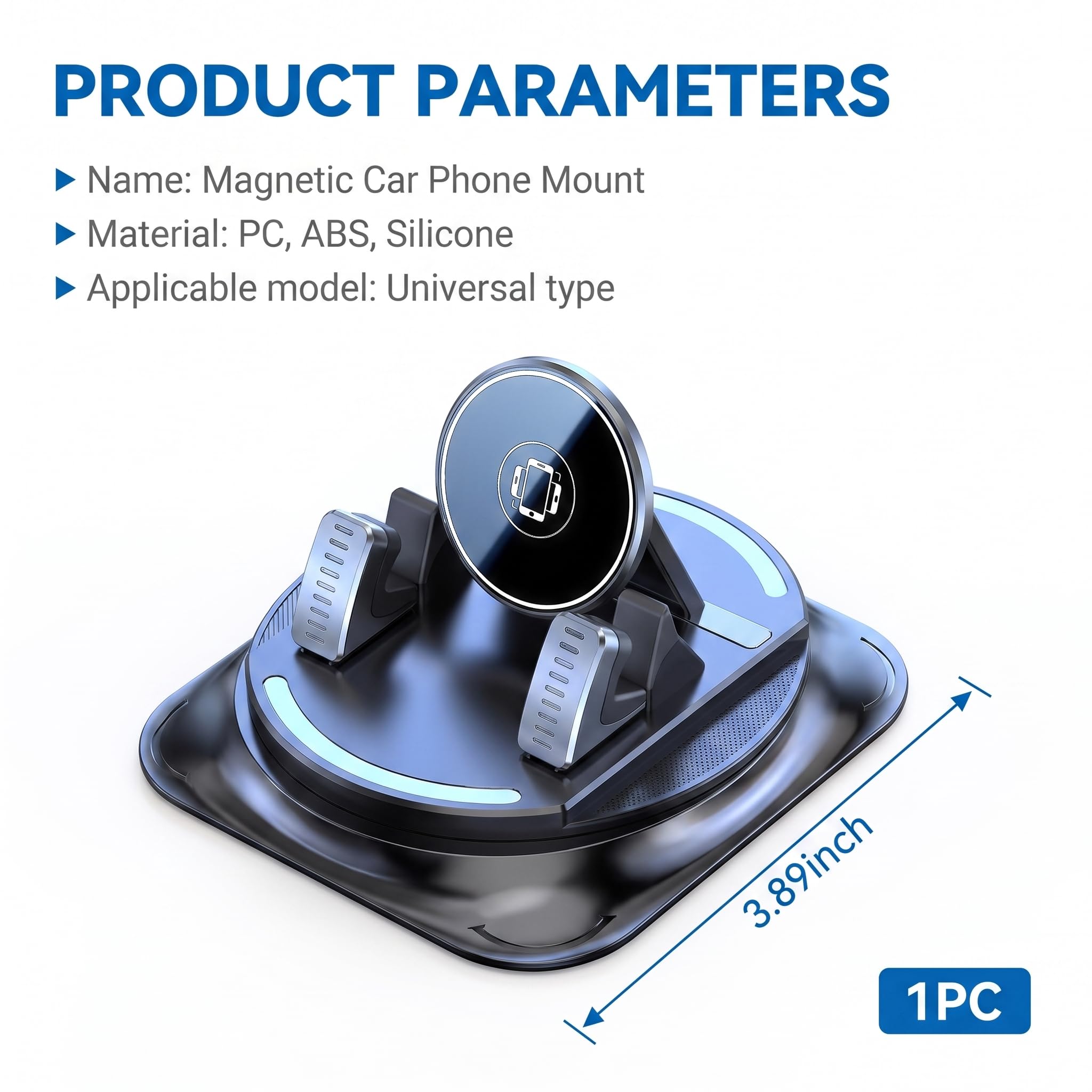360° Rotating Car Phone Holder – Anti-Slip Dashboard Mount with Double-Layer Pad for GPS Navigation