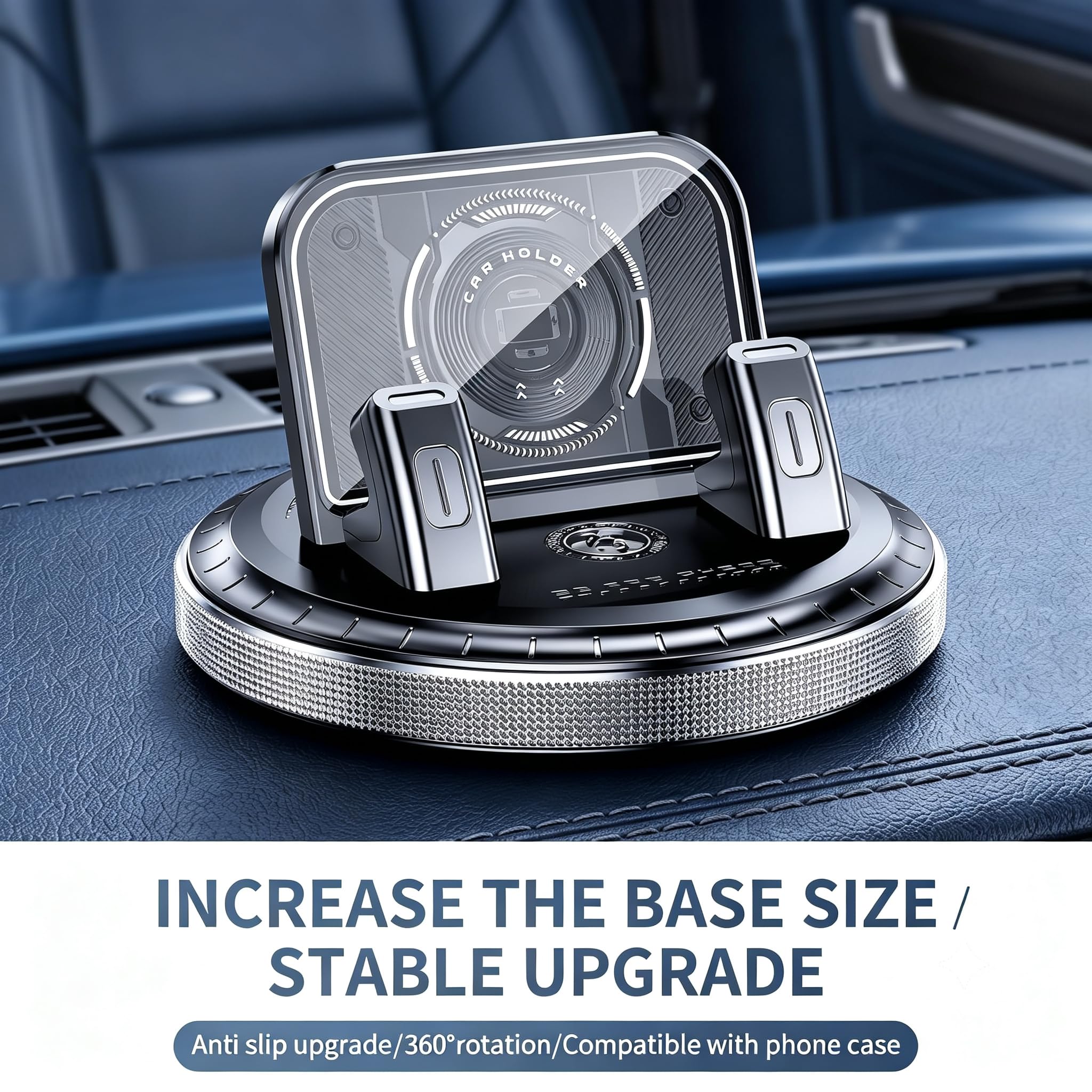 360° Rotating Car Phone Holder – Anti-Slip Dashboard Mount with Double-Layer Pad for GPS Navigation