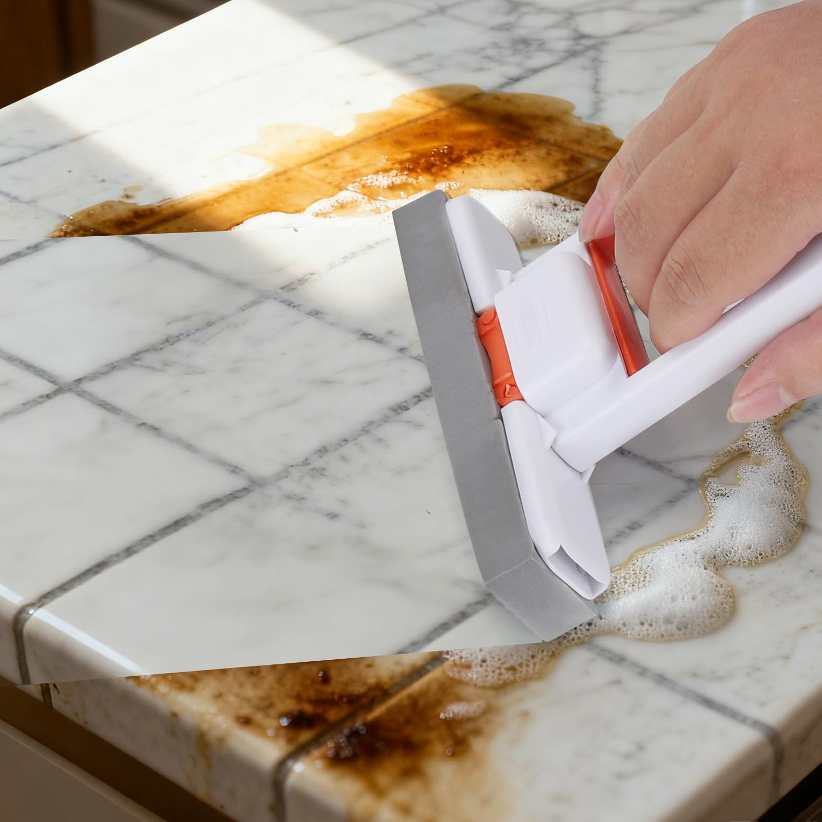 Mini Foldable Desktop Mop – Portable Self-Squeeze Sponge Cleaner for Kitchen, Bathroom & Glass Surfaces