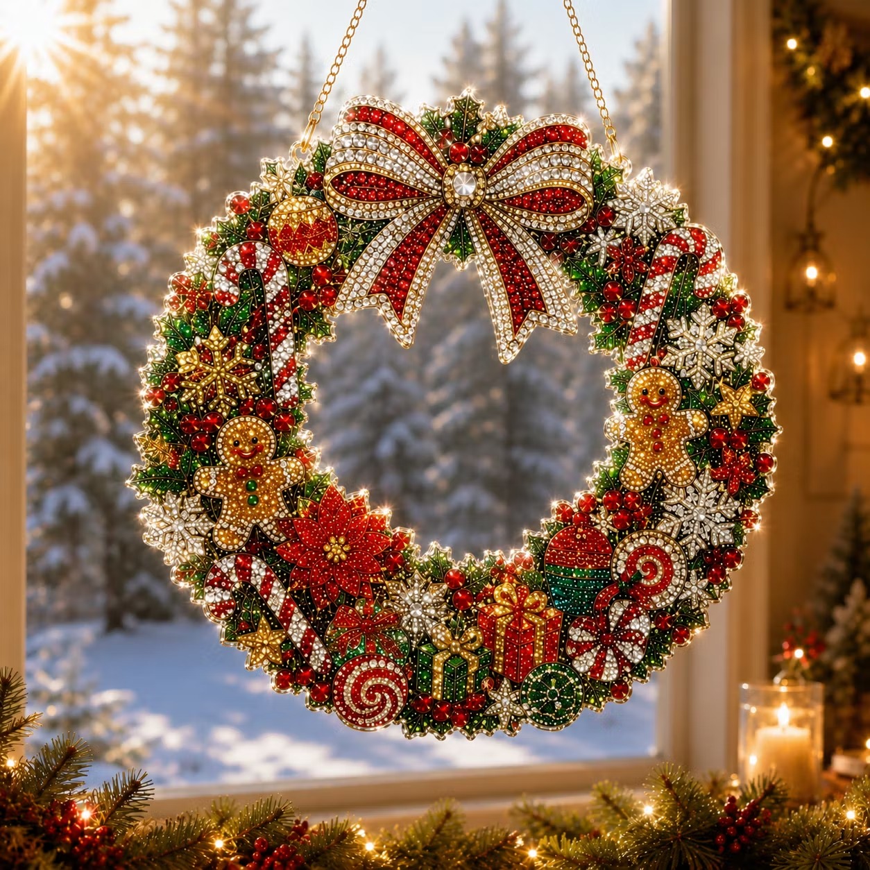 Shine Your Own Christmas Wreath — Pearl Diamond Painting Pendant Kit 🎄💎