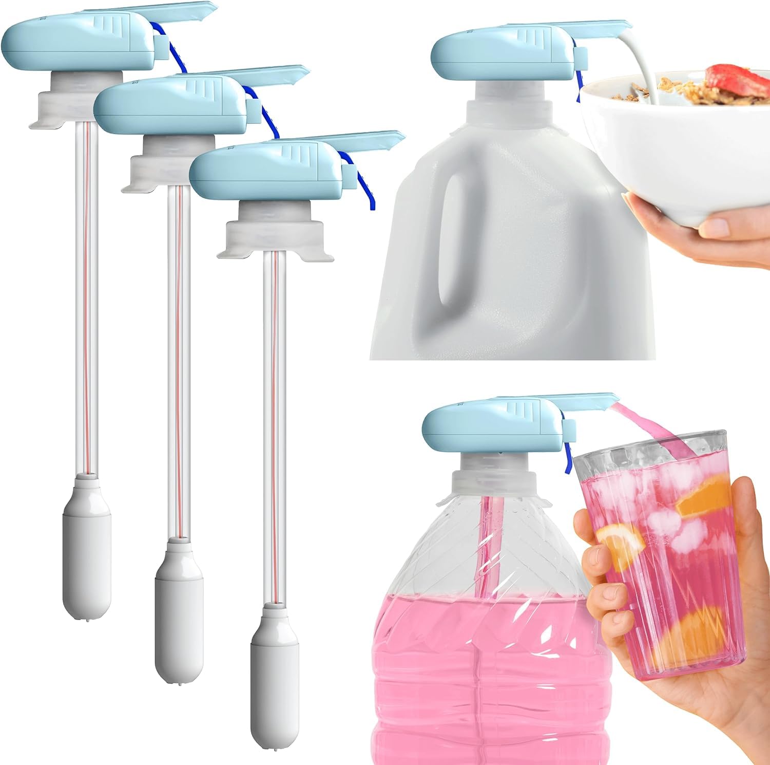 Automatic Drink Dispenser Pump – No Spill Beverage Dispenser for Milk, Juice & Water Bottles