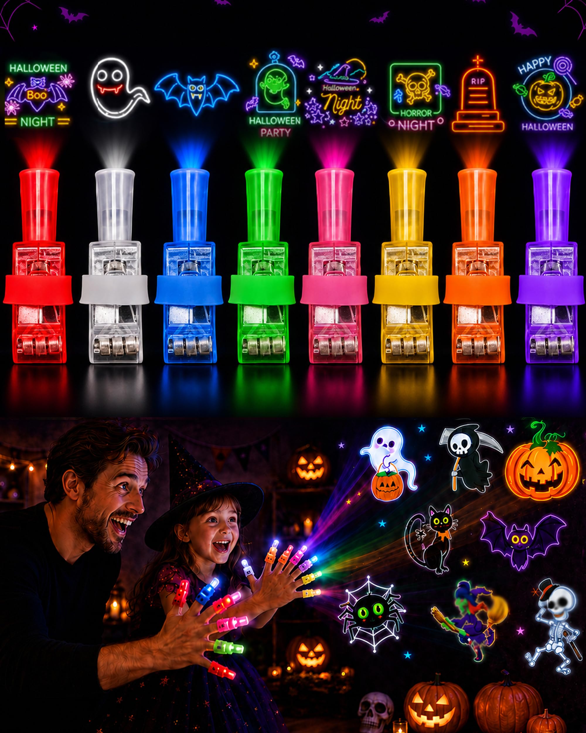 Halloween Finger Projector Lights - Mini Pattern Projector