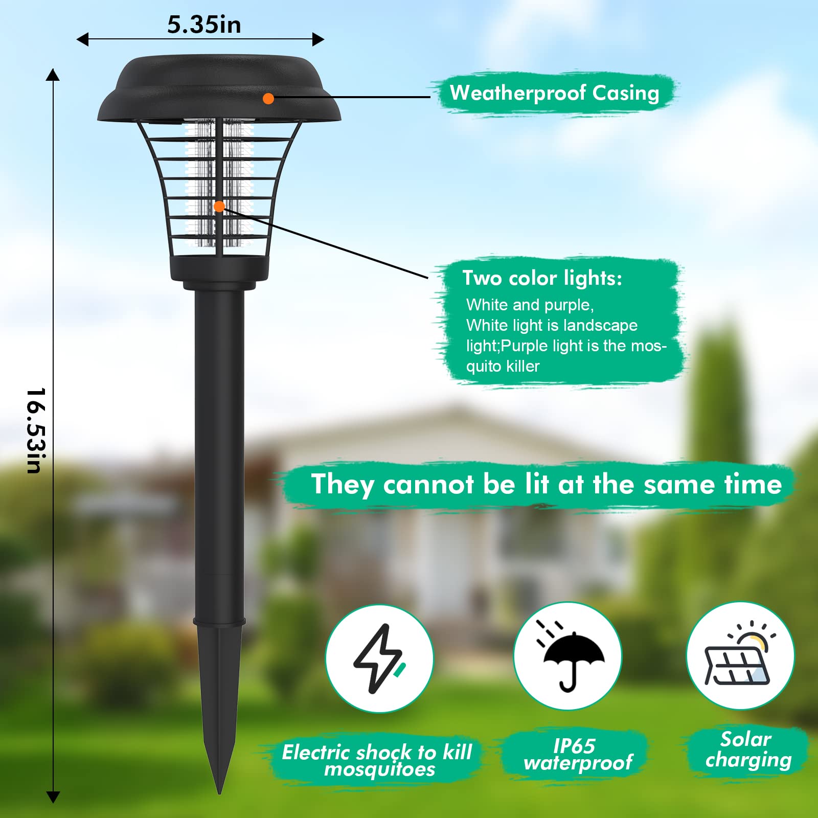 Solar Bug Zapper Lamp – Waterproof Mosquito Killer for Indoor & Outdoor Use
