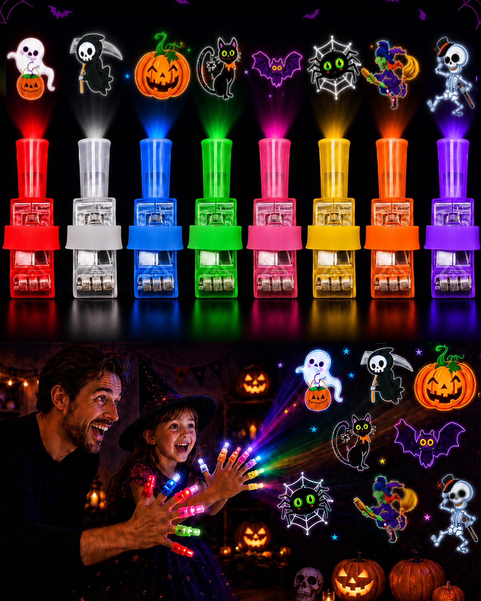 Halloween Finger Projector Lights - Mini Pattern Projector