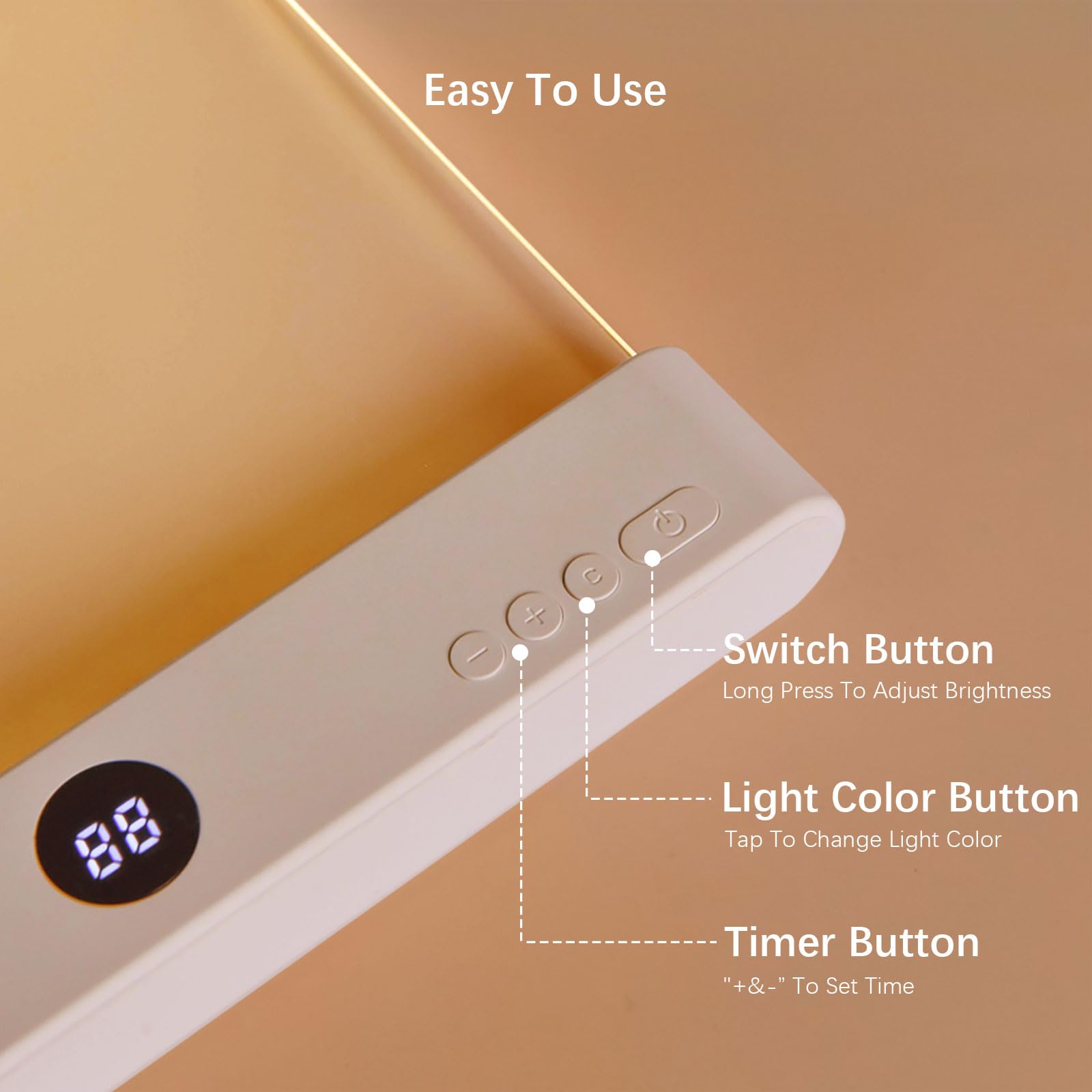 LED Book Light & Night Lamp – USB Rechargeable Reading Light with 3 Color Modes, Stepless Dimming & Timer