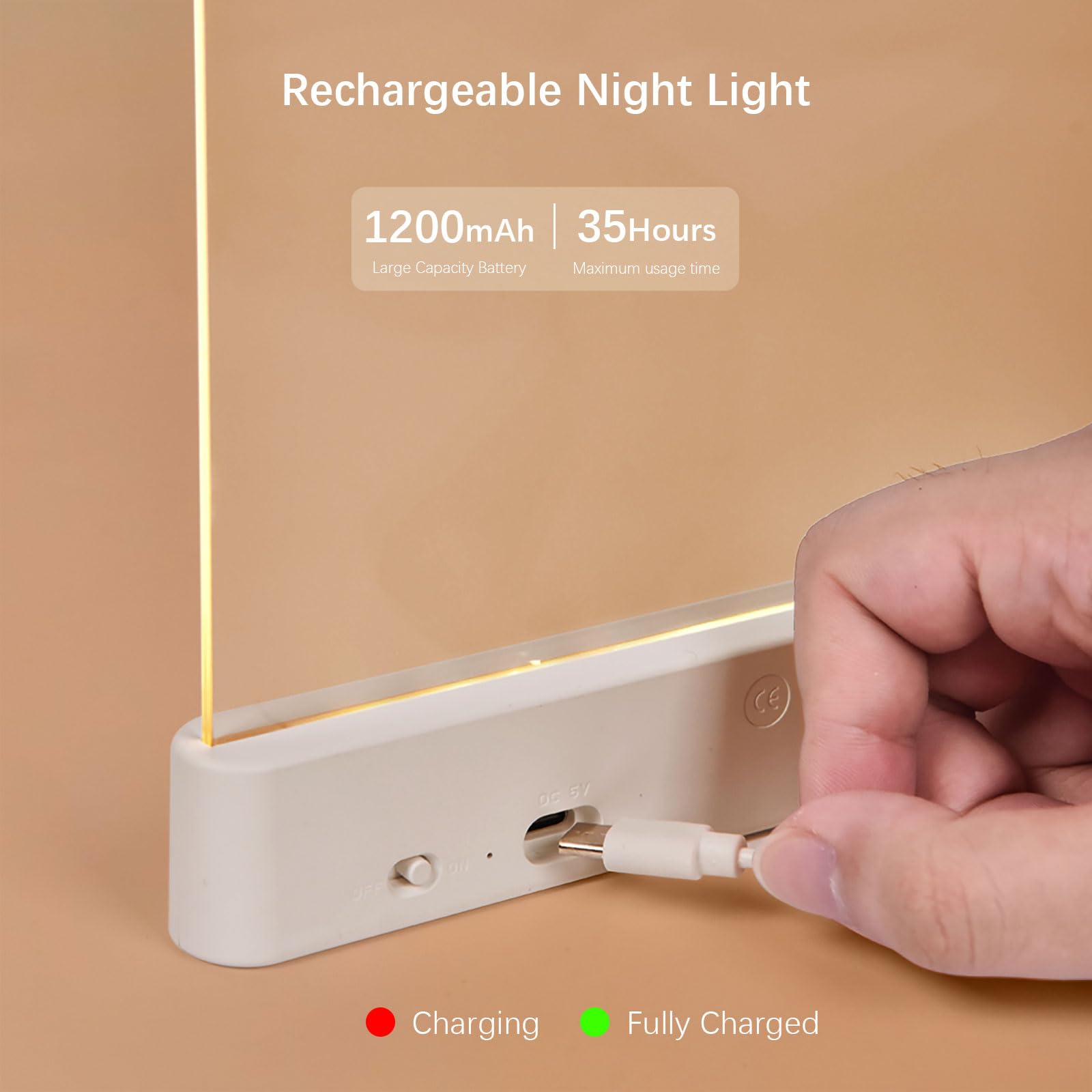 LED Book Light & Night Lamp – USB Rechargeable Reading Light with 3 Color Modes, Stepless Dimming & Timer