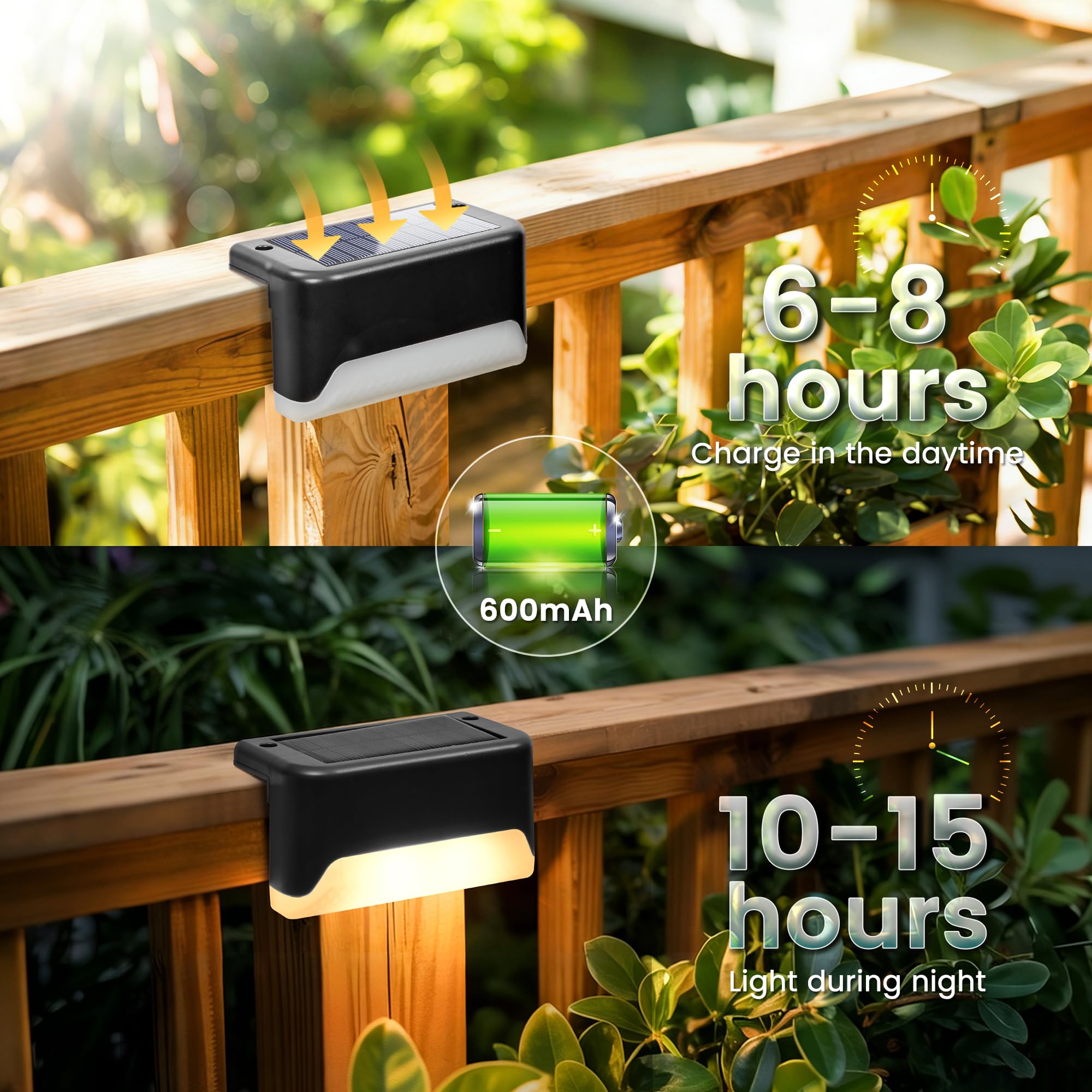 Solar Deck Lights – Waterproof RGB LED Fence & Step Lights for Outdoor Decor