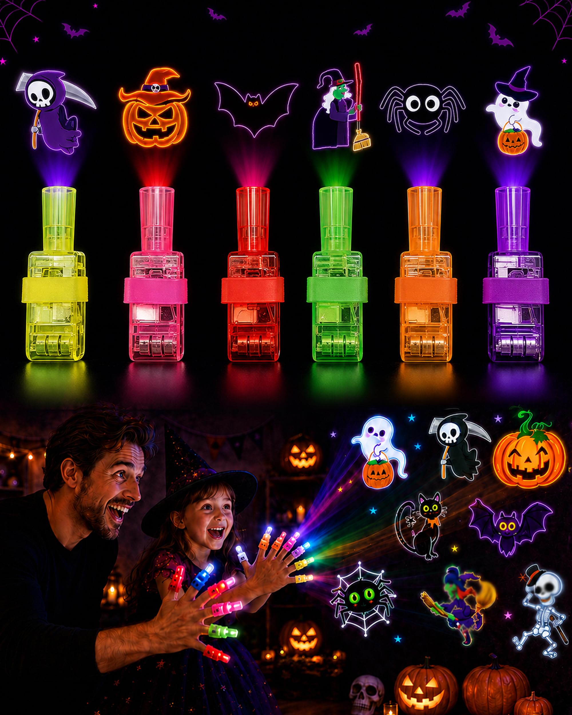 Halloween Finger Projector Lights - Mini Pattern Projector