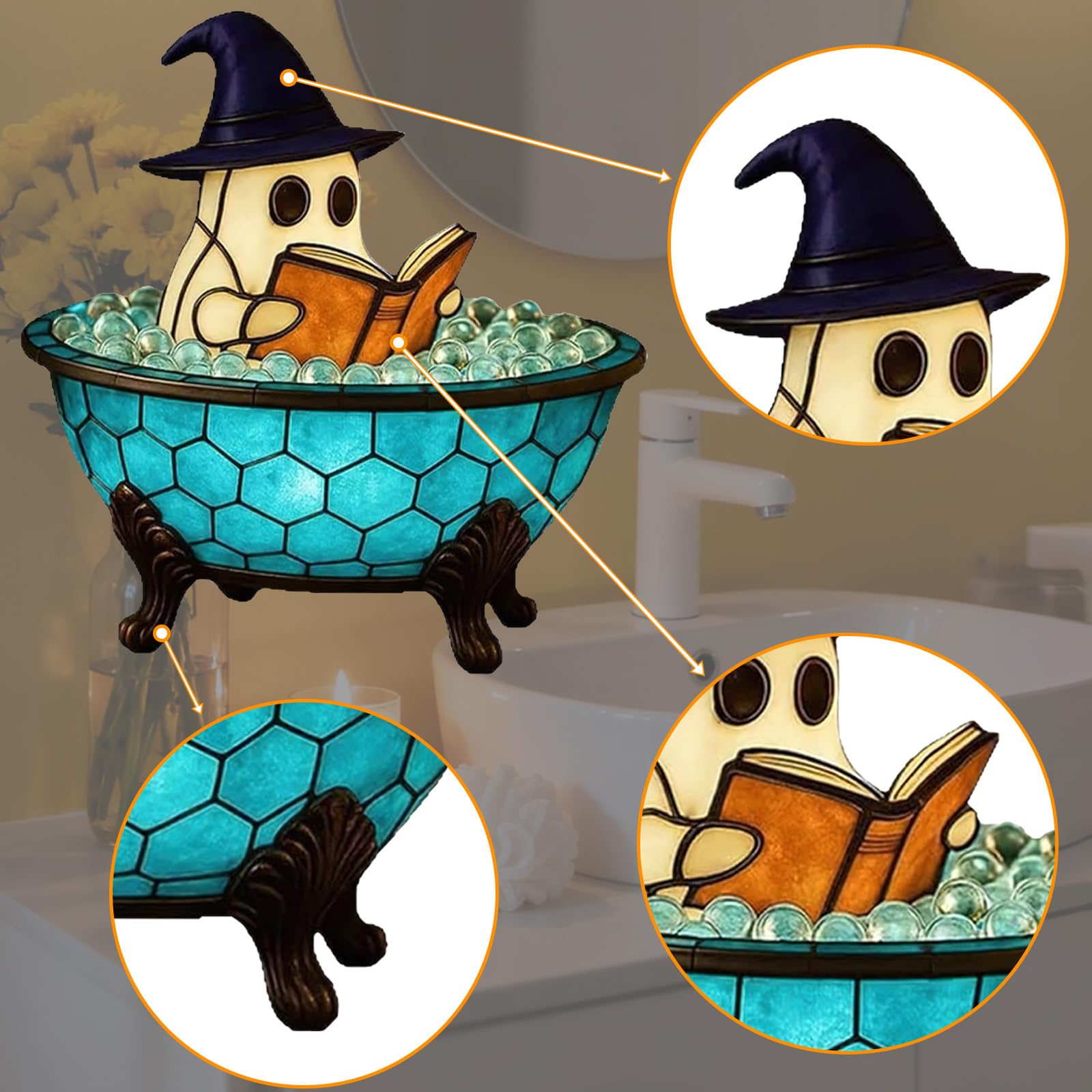 Halloween Ghost Bubble Bath Lamp 👻✨ – Cute Bathtub Ghost Night Light for Cozy Reading Corner & Home Décor