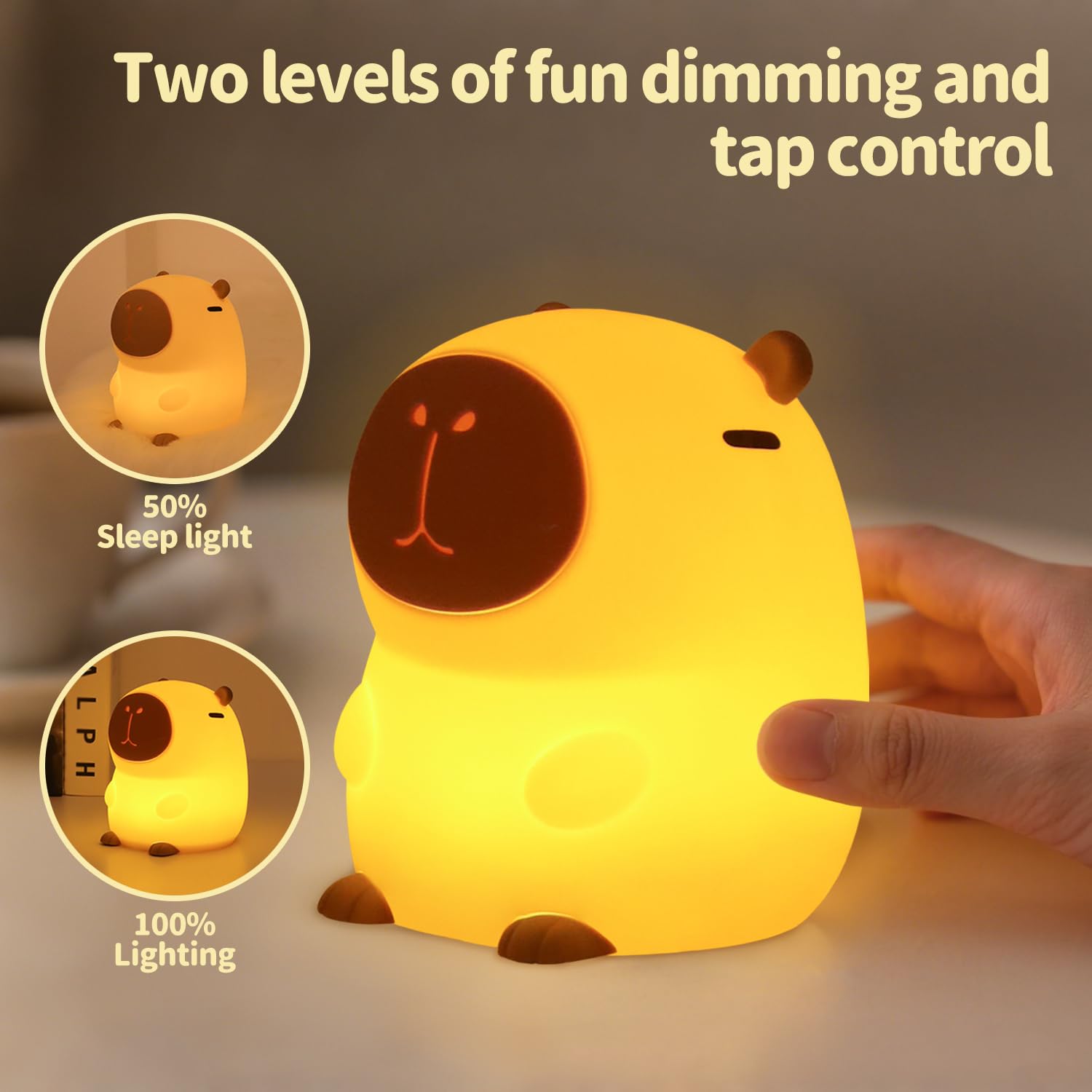 Cute Bunny Silicone Night Light – Rechargeable Squishy Rabbit Lamp with Touch Control & 30-Min Timer for Kids Bedroom & Nursery