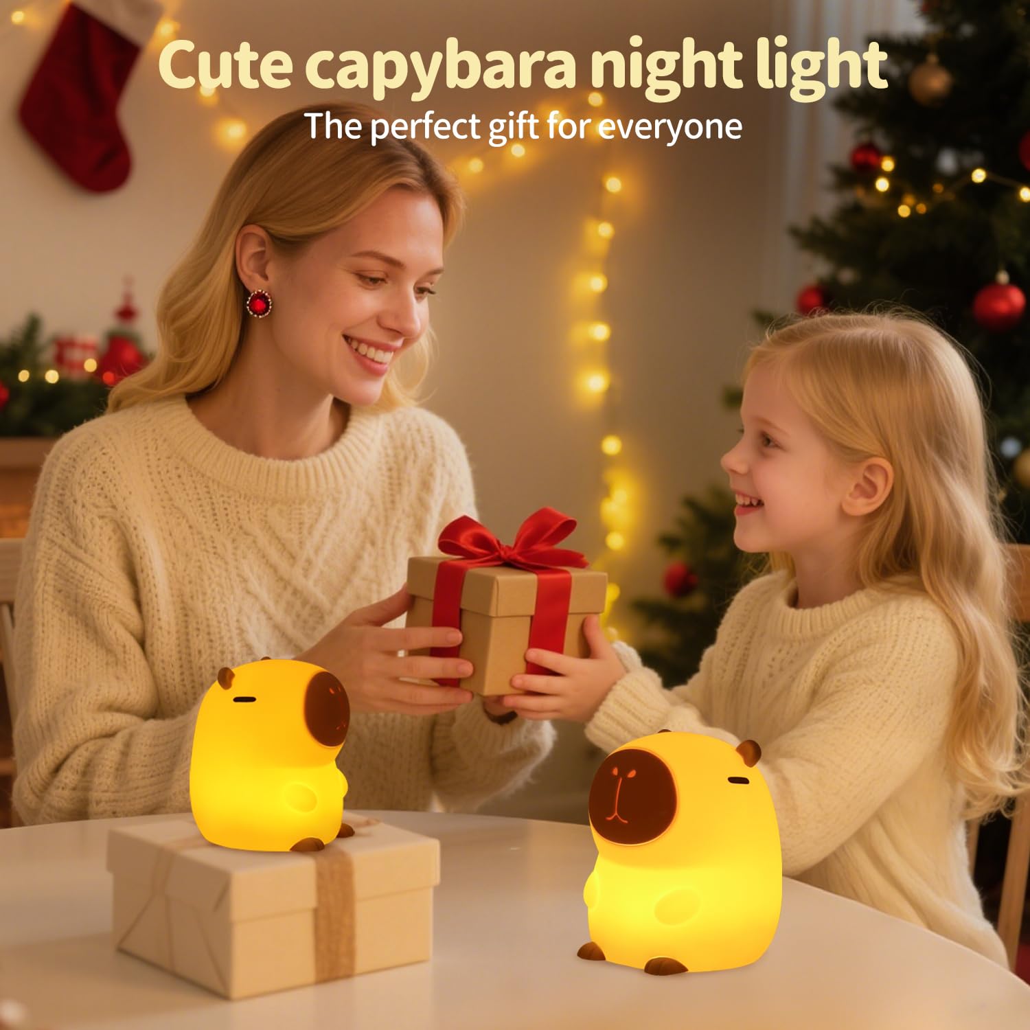 Cute Bunny Silicone Night Light – Rechargeable Squishy Rabbit Lamp with Touch Control & 30-Min Timer for Kids Bedroom & Nursery
