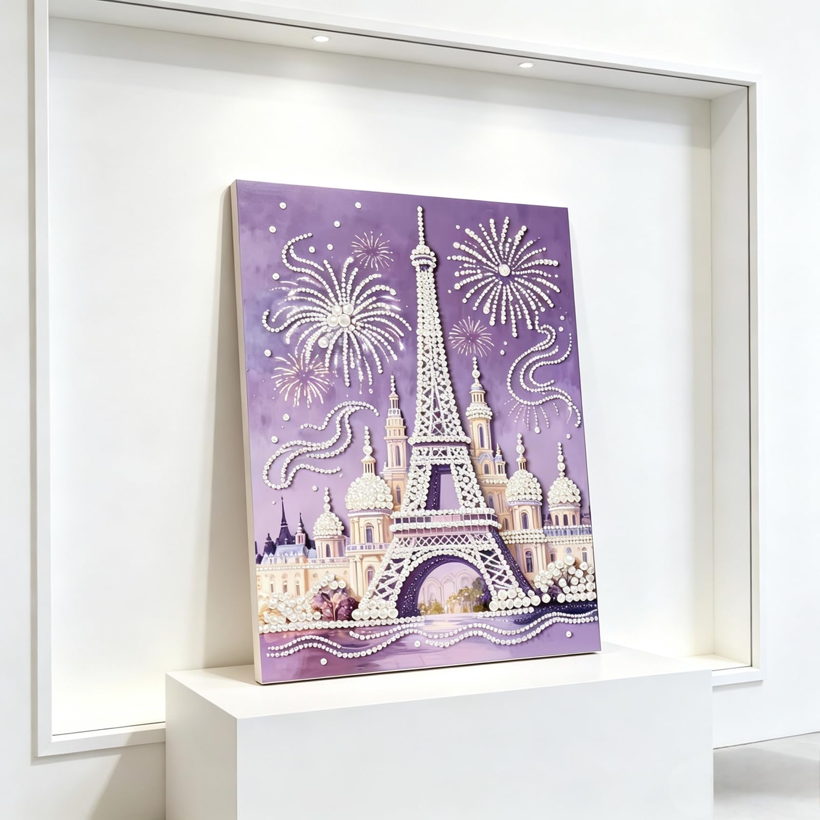 3D Pearl Painting DIY Kit – Castle Fireworks Design Beaded Art Craft for Adults & Beginners Home Decor