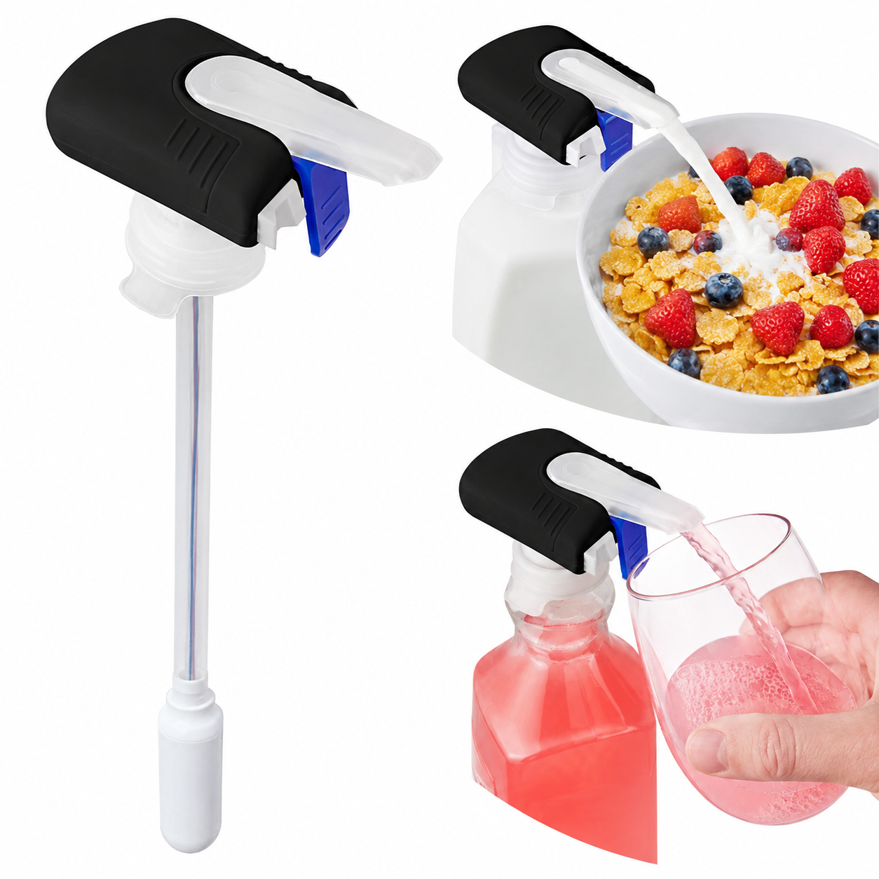 Automatic Drink Dispenser Pump – No Spill Beverage Dispenser for Milk, Juice & Water Bottles