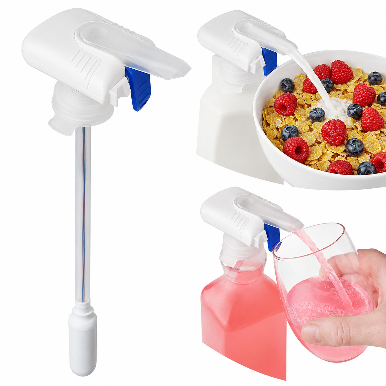 Automatic Drink Dispenser Pump – No Spill Beverage Dispenser for Milk, Juice & Water Bottles