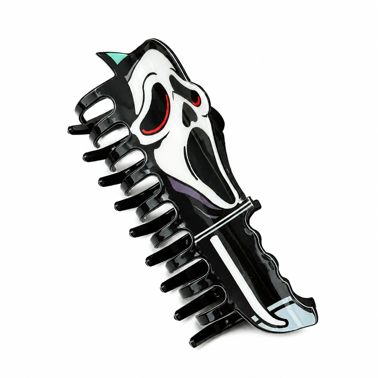Gothic Halloween Horror Hair Claw Clip – Double-Sided Acrylic Spooky Hair Accessory for Women & Girls