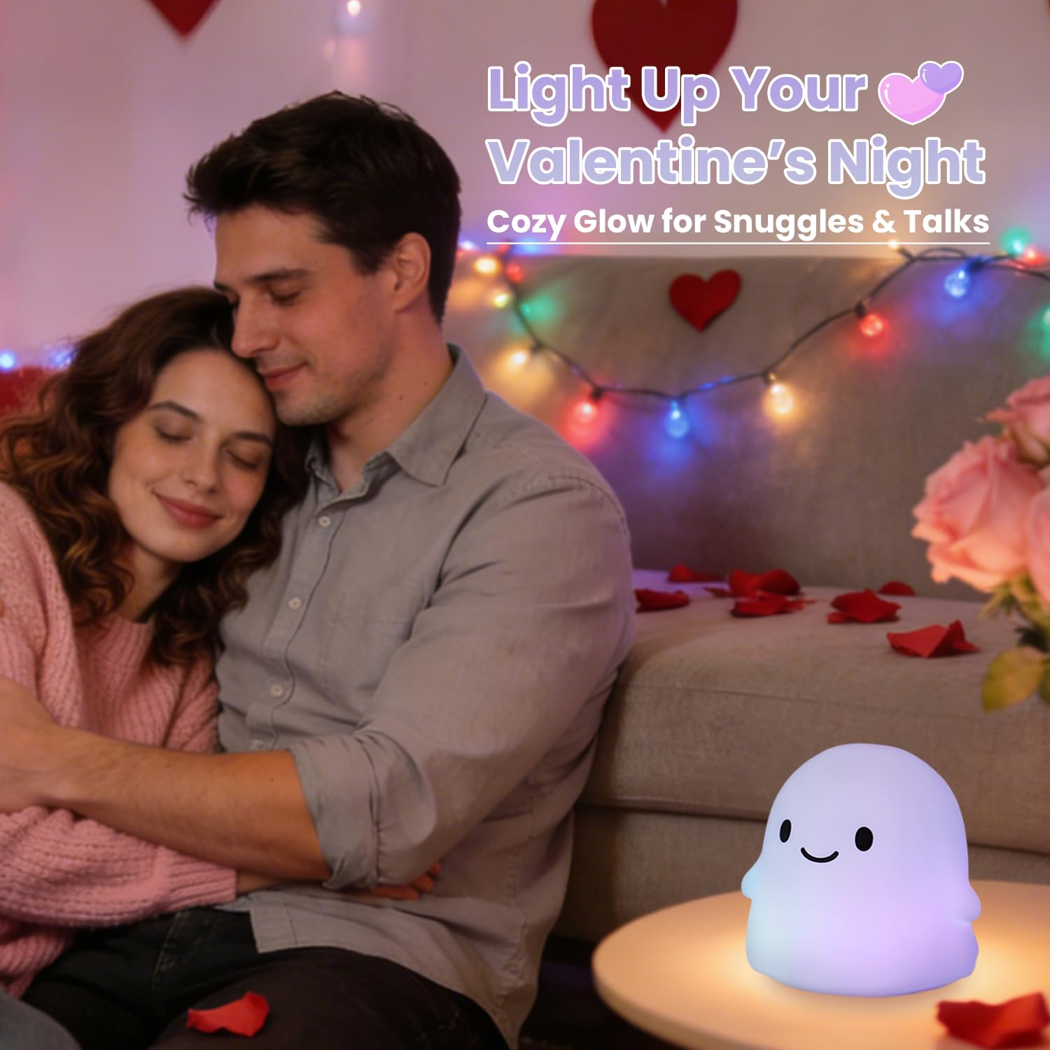 Cute Bunny Silicone Night Light – Rechargeable Squishy Rabbit Lamp with Touch Control & 30-Min Timer for Kids Bedroom & Nursery