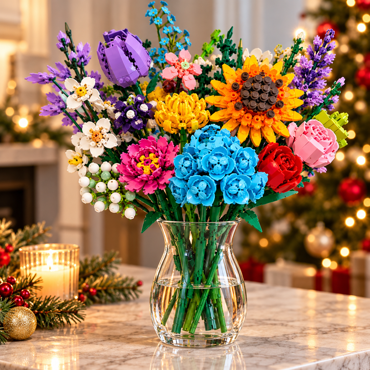 Bouquet Advent Calendar Building Blocks – Christmas Countdown Blind Box