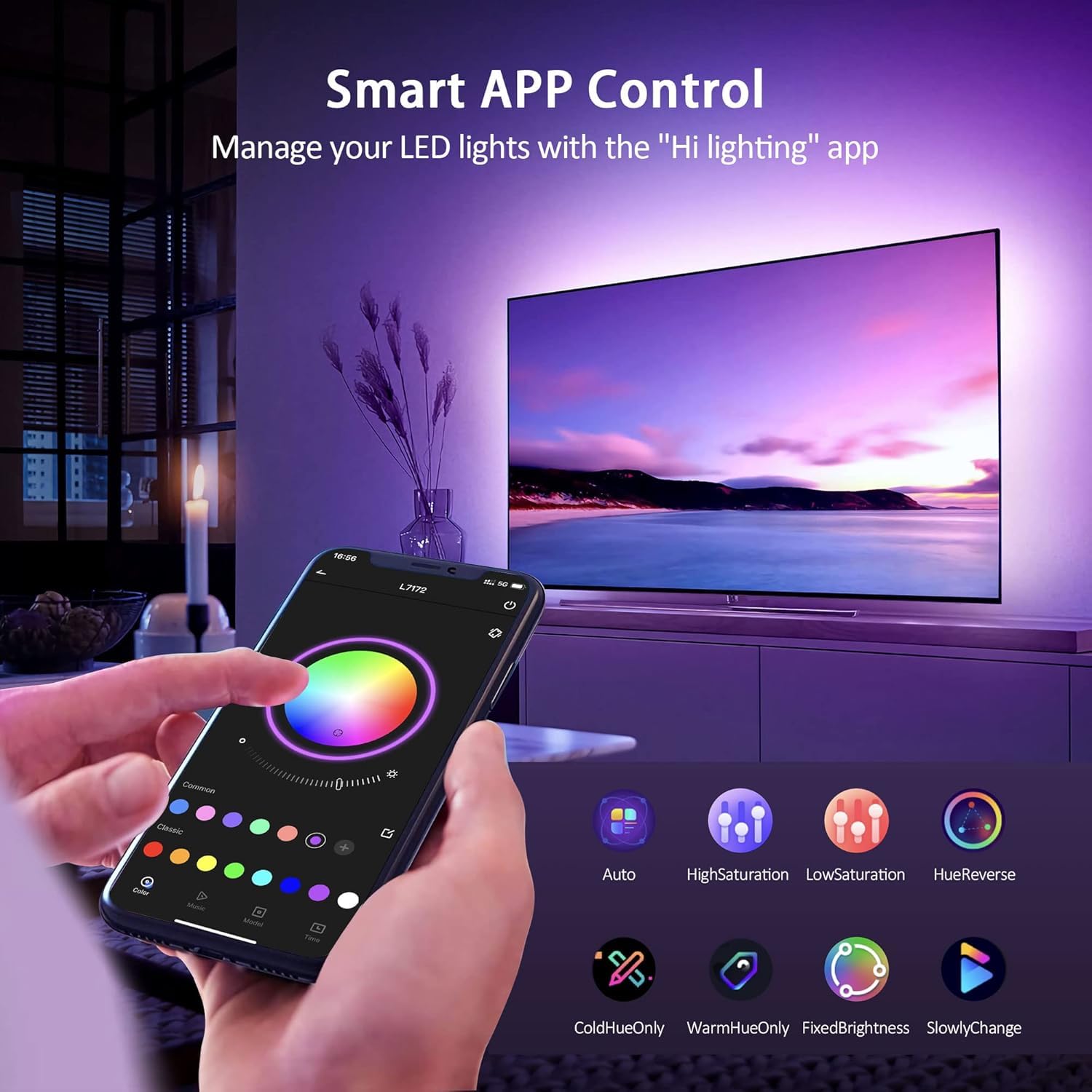 RGB TV Backlight LED Strip – Smart Ambient Lighting for Gaming & Bedroom Setup