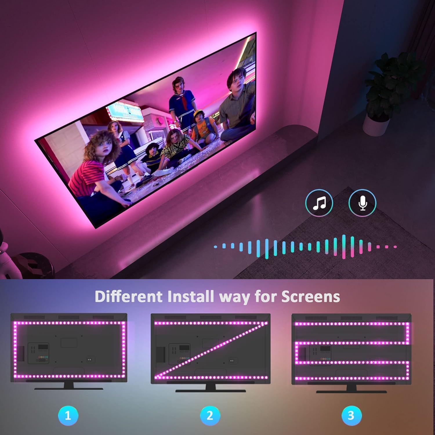 RGB TV Backlight LED Strip – Smart Ambient Lighting for Gaming & Bedroom Setup