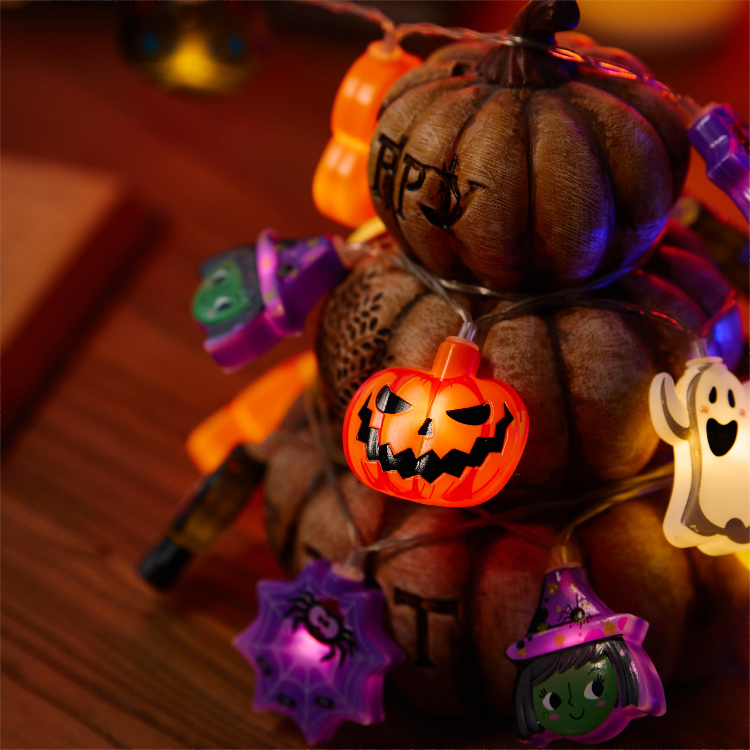 Halloween String Lights – 10FT 20 LED Fairy Lights with Timer & 8 Flash Modes for Spooky Home Decorations