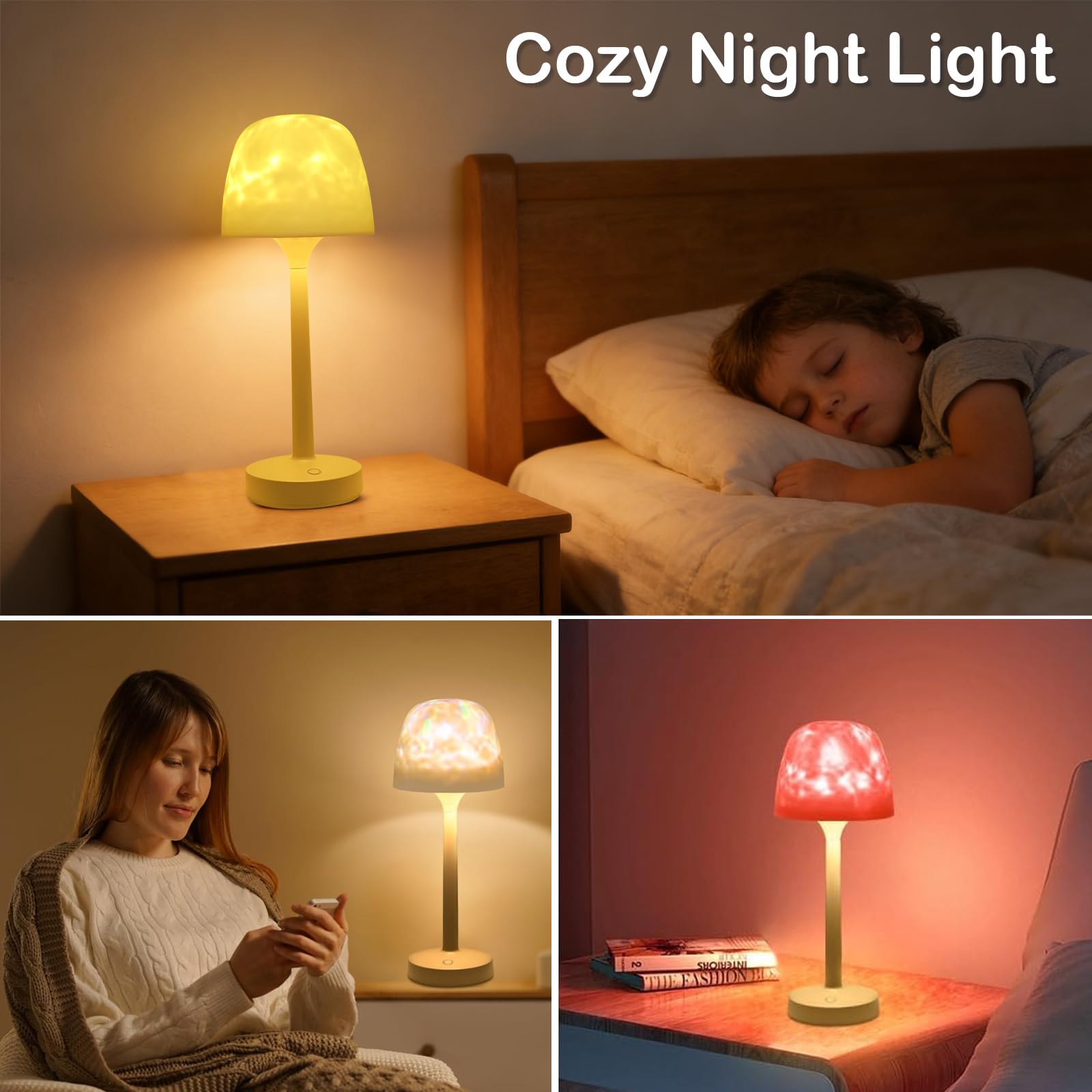 Aurora Ocean Wave Lamp – Waterproof Rechargeable Mood Light for Bedroom & Bathroom