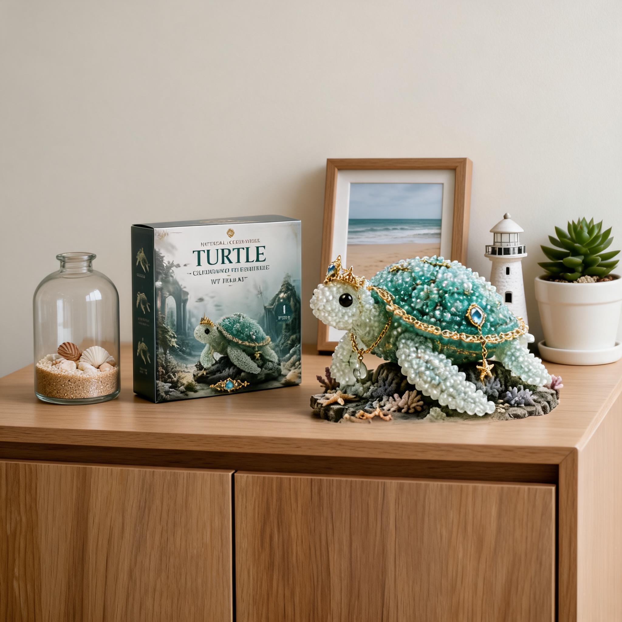 3D Beaded Sea Turtle DIY Craft Kit – Handmade Ocean Animal Model & Cute Desk Decor Gift