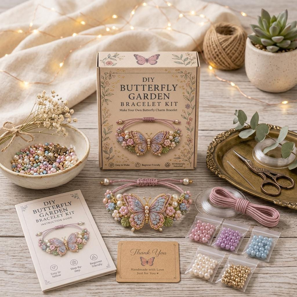 DIY Beaded Bracelet Making Kit – 3D Charm Jewelry Craft Set with Beads & Instructions for Teens and Adults